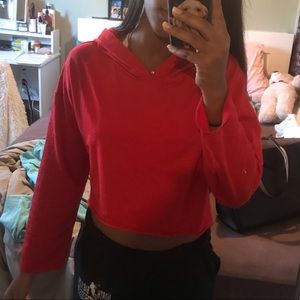 red sweatshirt